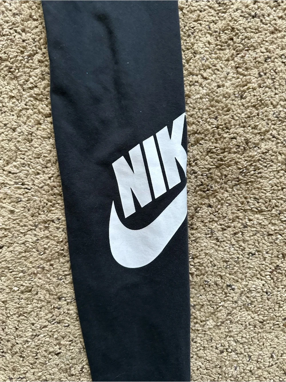 Nike Black Leggings with White Swoosh Logo women